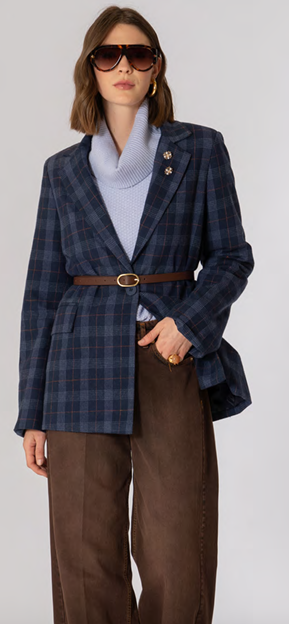 GIACCA CHECK CON SPILLE